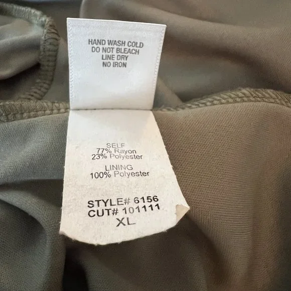 Dress Barn Olive Green Front Layered Sleeveless Top - Size XL - Picture 8 of 8